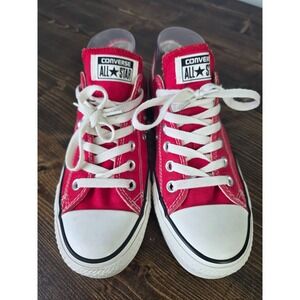 CONVERSE UNISEX Low Red Canvas Shoes Sneakers M9696 Size WOMENS 8 / MENS 6